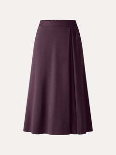 Ponte Mid-Rise Tucked A-Line Midi Skirt with Pockets