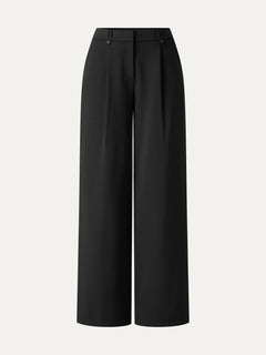 Ponte Low-Rise Straight Leg Ankled Pants with Pockets