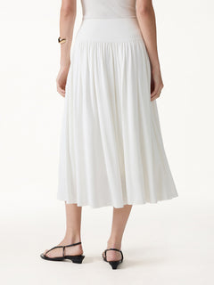 SkinKiss Mid Rise Gathered Midi Skirt with Pockets