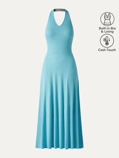 CoolTouch Halter A-Line Midi Bra Dress