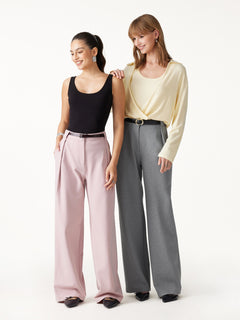 Ponte High-Rise Straight-Leg Pants with Pockets