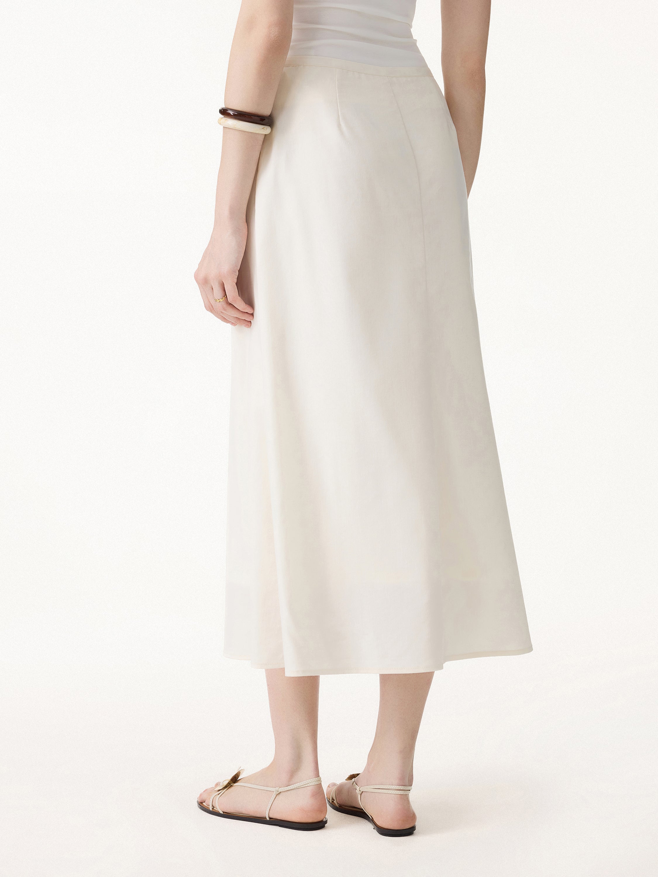 2Pcs Set Boatneck Top & Maxi Flared Pull-On Skirt