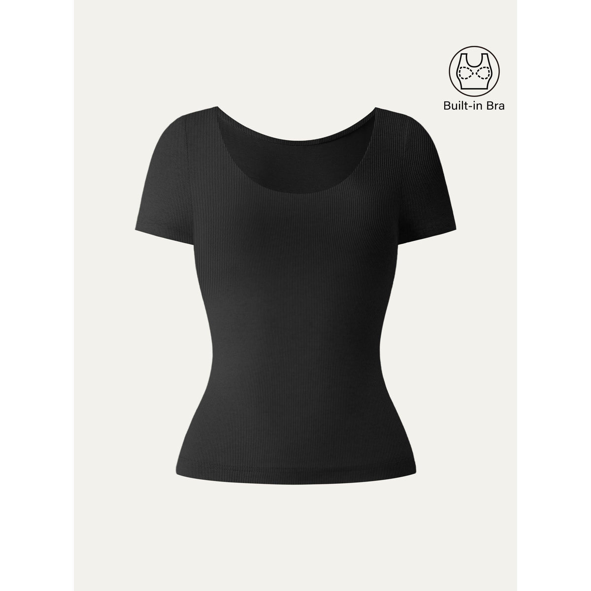 Scoop Neck Short Sleeve Cotton New Airy Bra Top