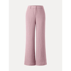 European Linen-Like Mid Rise Flared Pant with Pockets