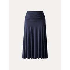 Flowy Side Ruched A-line Midi Skirt