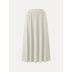 Stretch Cotton Maxi Umbrella Skirt with Pockets