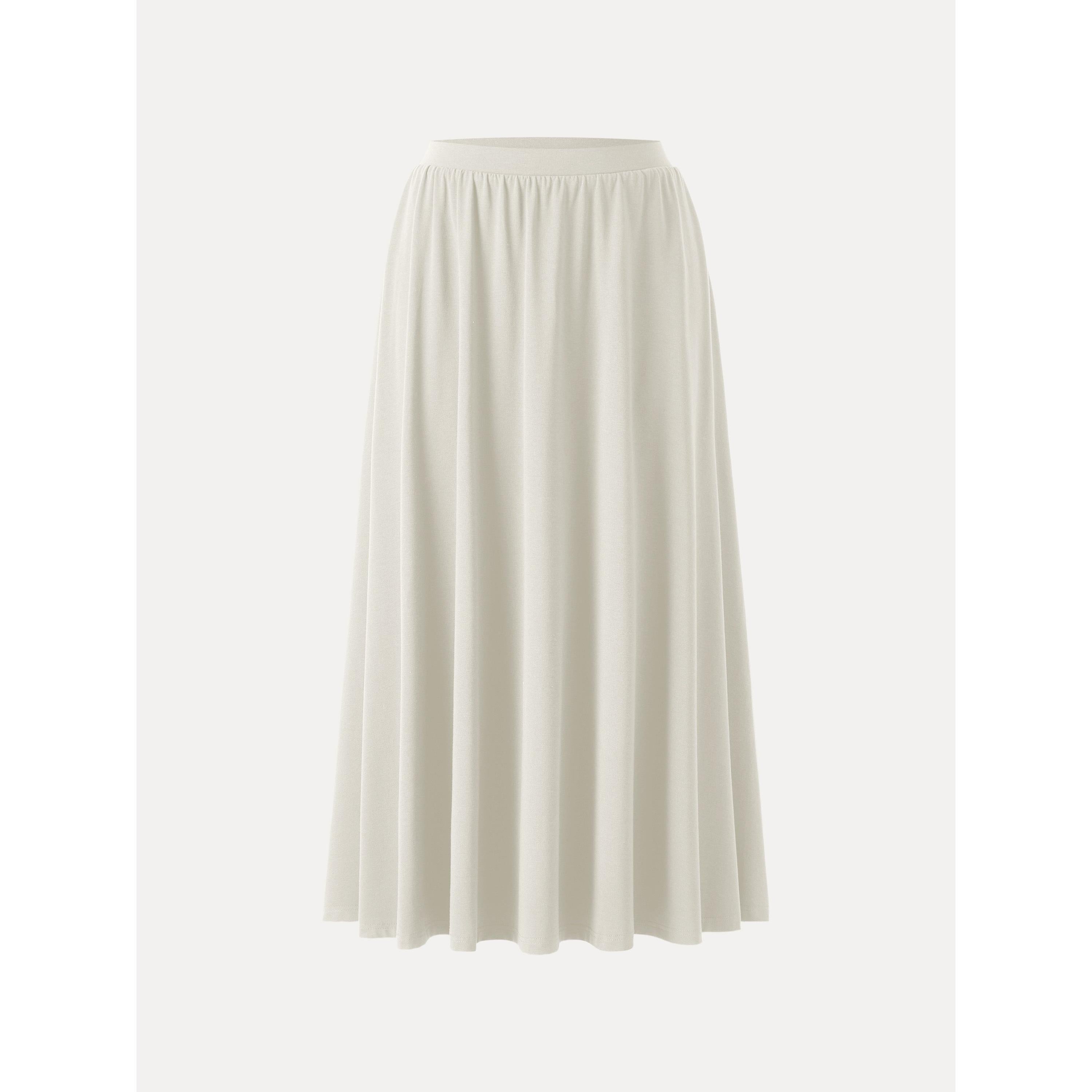 Stretch Cotton Maxi Umbrella Skirt with Pockets